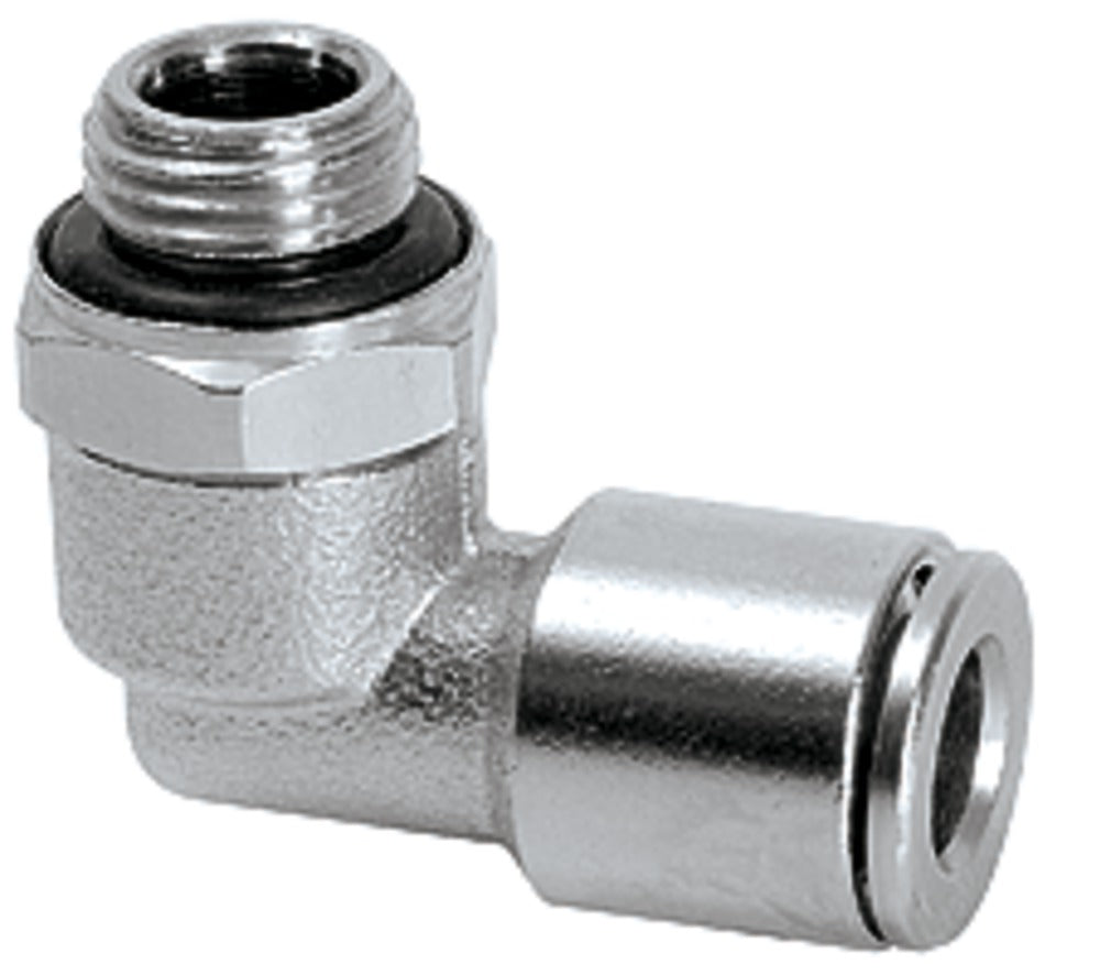 Hose connection G1/8a for hose Ø 6 mm 90° - rotatable (nickel-plated brass)