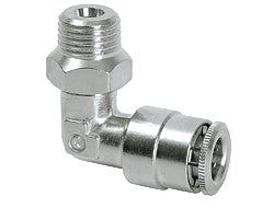 Hose connection M10x1a for hose Ø 6 mm 90° - rotatable (nickel-plated brass)