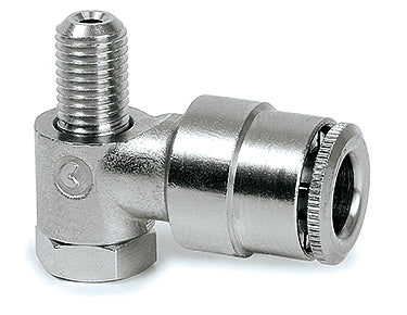 Hose connection M6x0.75a for hose aØ 6 mm 90° - swivelling (nickel-plated brass)