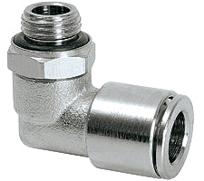 Hose connection G1/8a for hose Ø 8 mm 90° - rotatable (nickel-plated brass)