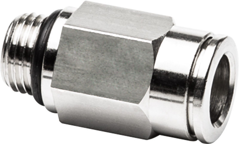 Schlauchanschluss M10x1a für Schlauch aØ 8 mm gerade  (Messing vernickelt)